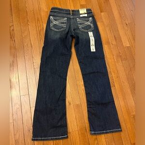 Ariat girls R.E.A.L dark wash entwined Dresden stretch slim bootcut jeans